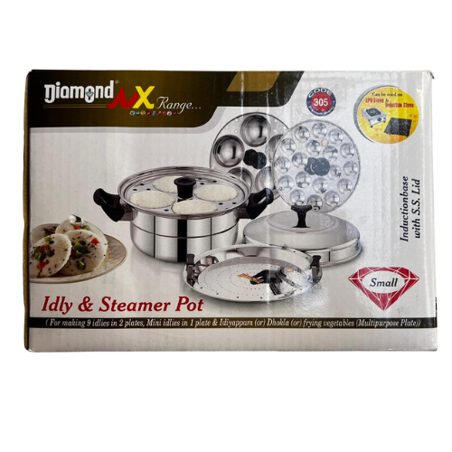 diamond idly pot nx range with steamer - mini idly plate 9