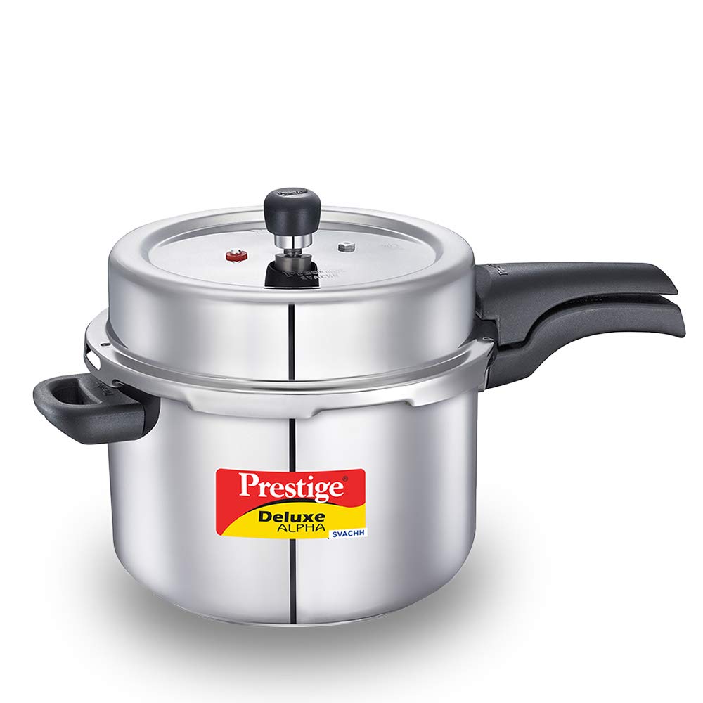 prestige deluxe alpha svachh stainless steel pressure cooker 3.5ltr