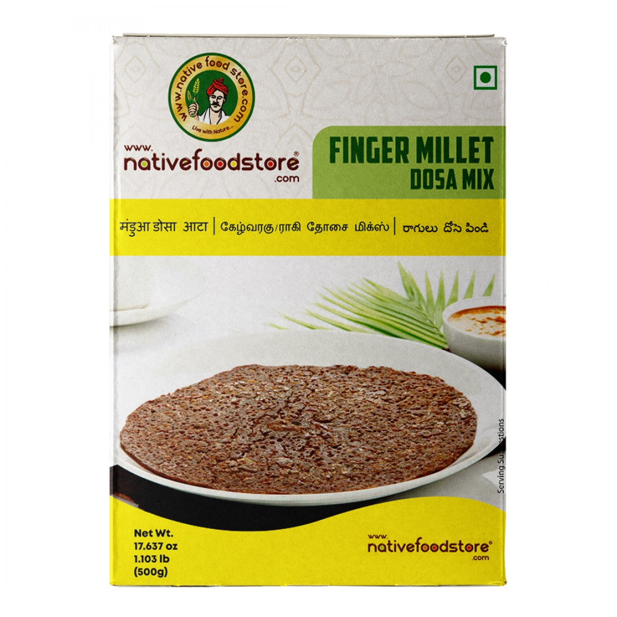 native food store millet dosa mix 500g - ragi (finger millet)