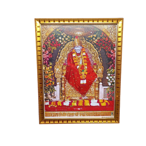 god photo sai baba a4 size frame